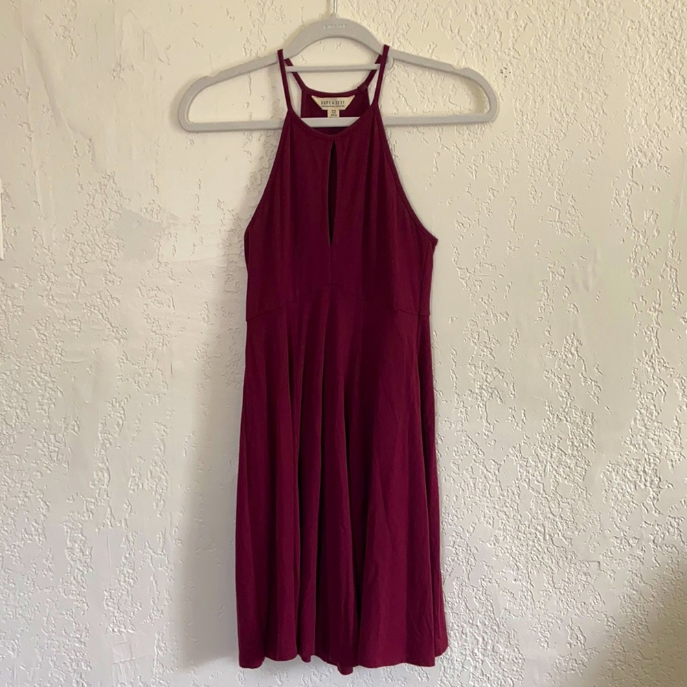 American Eagle Outfitters Maroon Soft & Sexy Dress